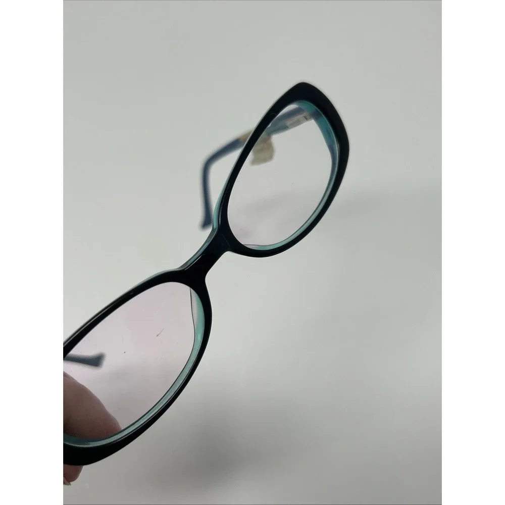NWT Norman Childs POLISHED PAULA Eyeglass 49-18-135 Unisex Kid Black Blue Frames